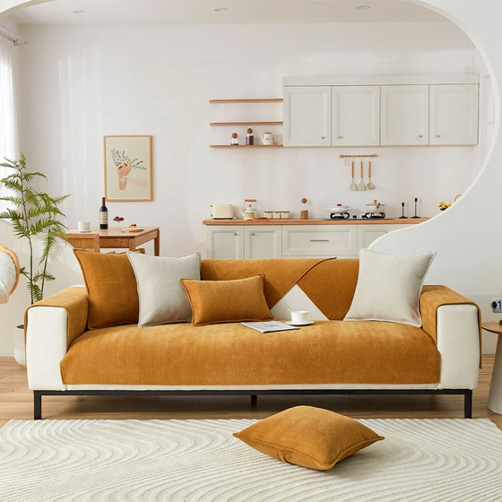 Unifarbener einfacher Sofabezug