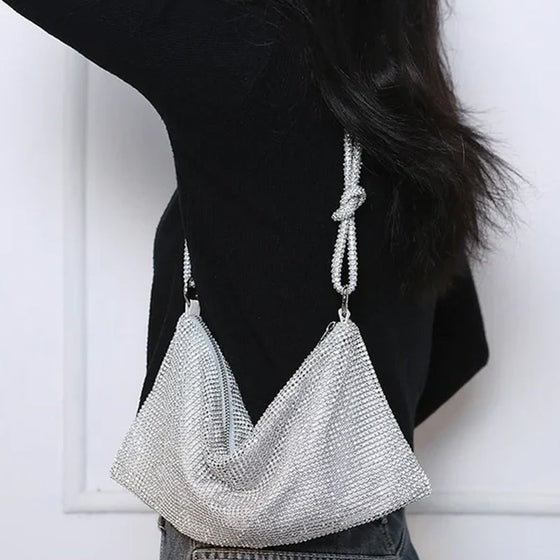 Luxuriöses Design Handtasche mit glänzenden Strasssteinen