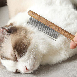 Pet Knot Comb with Wooden Handle