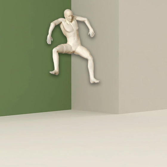 "Erschrockene" Charakter-Wandskulptur-Kletterer