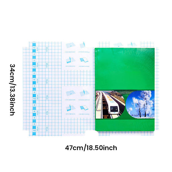 Selbstklebender Buchumschlag mit mattierter karierter Struktur