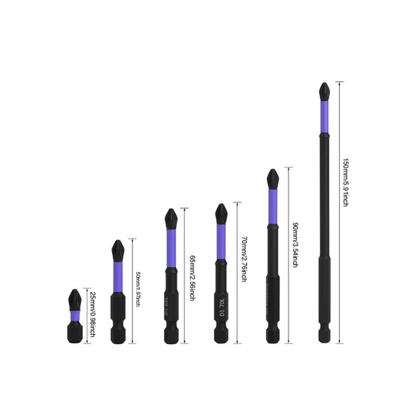 Lilafarbenes, rutschfestes Schraubendreher-Bit-Set