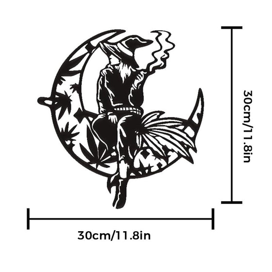 Hexenkraut auf der Mondsichel, Metall-Wandkunst