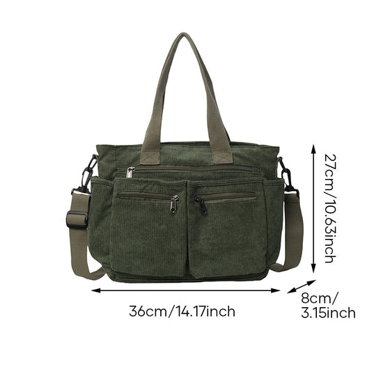 Große Kapazität Corduroy-Damentasche