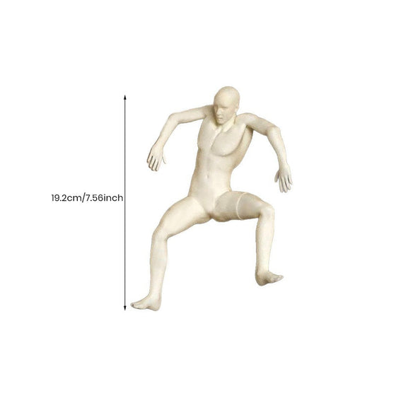 "Erschrockene" Charakter-Wandskulptur-Kletterer