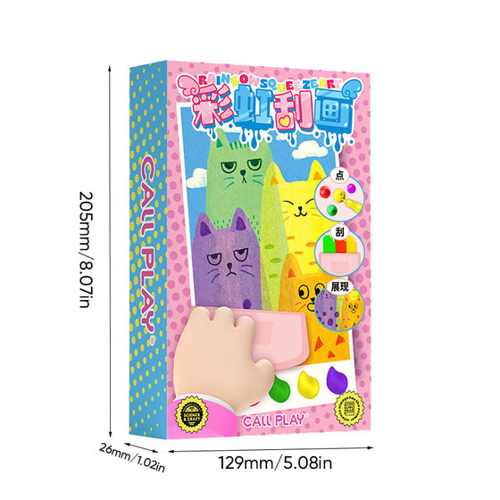 Kreatives Rainbow Scratch Art Postkartenset für Kinder