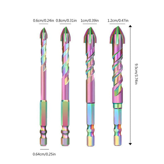 4-teiliges professionelles Titan-Bohrer-Set