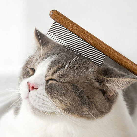 Pet Knot Comb with Wooden Handle