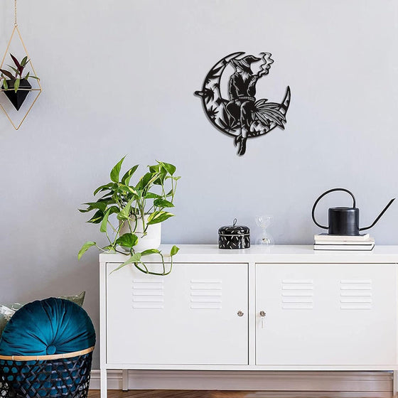 Hexenkraut auf der Mondsichel, Metall-Wandkunst