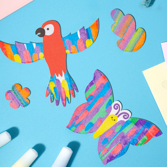 Kreatives Rainbow Scratch Art Postkartenset für Kinder