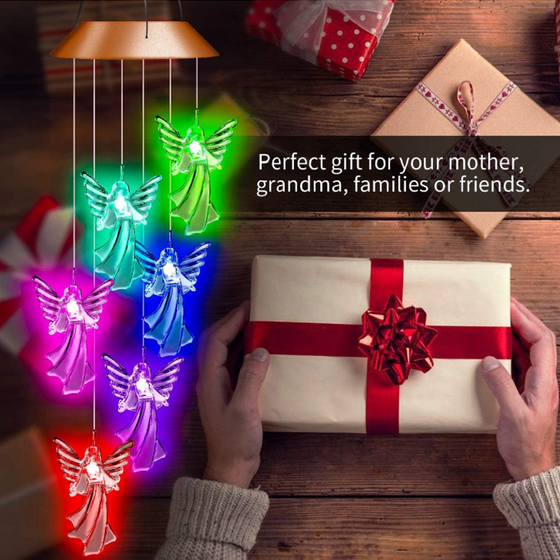 Solar Schutzengel Windspiel Licht