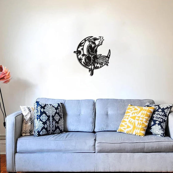 Hexenkraut auf der Mondsichel, Metall-Wandkunst