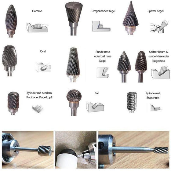 10 in 1 Wolframstahl-Schleifkopf (10PCS)