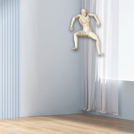 "Erschrockene" Charakter-Wandskulptur-Kletterer