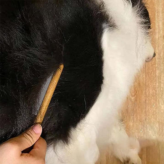 Pet Knot Comb with Wooden Handle