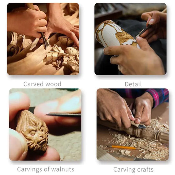 Flachschaufel-Holzmeißel-Sets