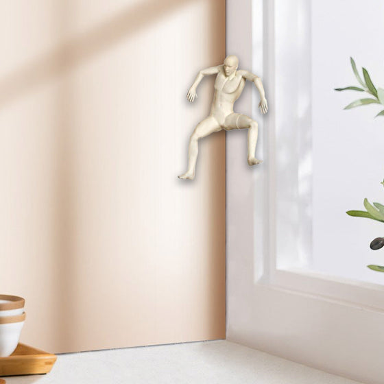 "Erschrockene" Charakter-Wandskulptur-Kletterer