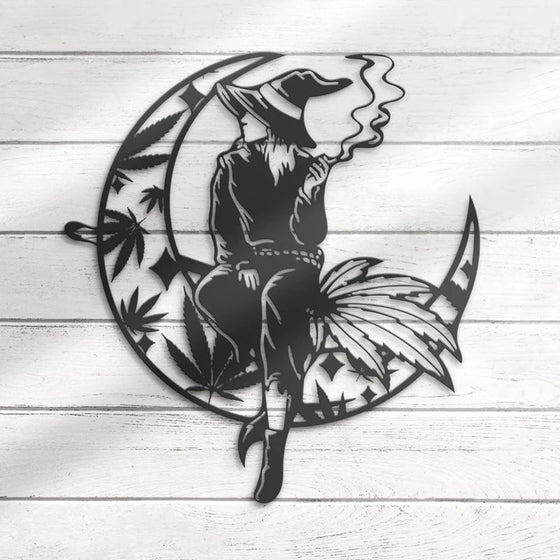 Hexenkraut auf der Mondsichel, Metall-Wandkunst