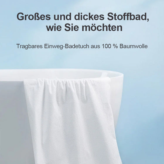 Einweg-Badetuch aus komprimierter Baumwolle