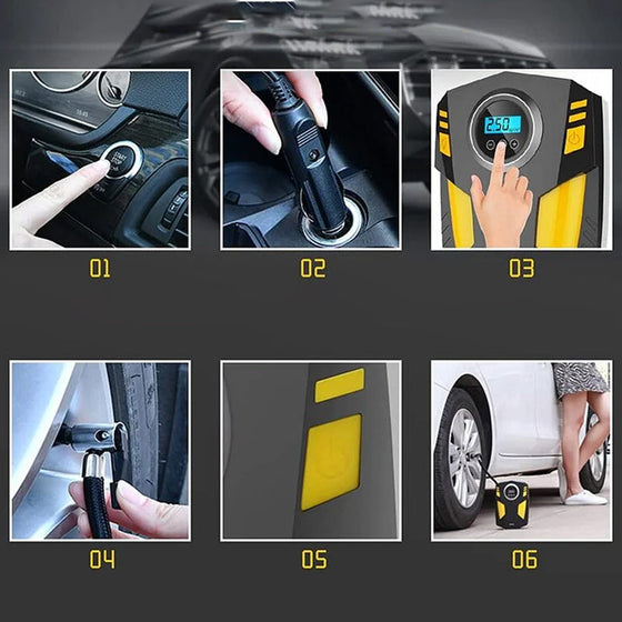 Tragbare Luftpumpe mit Digitalanzeige