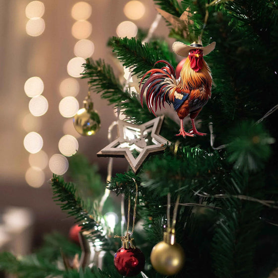 Cowboyhane Arcylic Ornament - Gave til bondegårdsdekorasjon