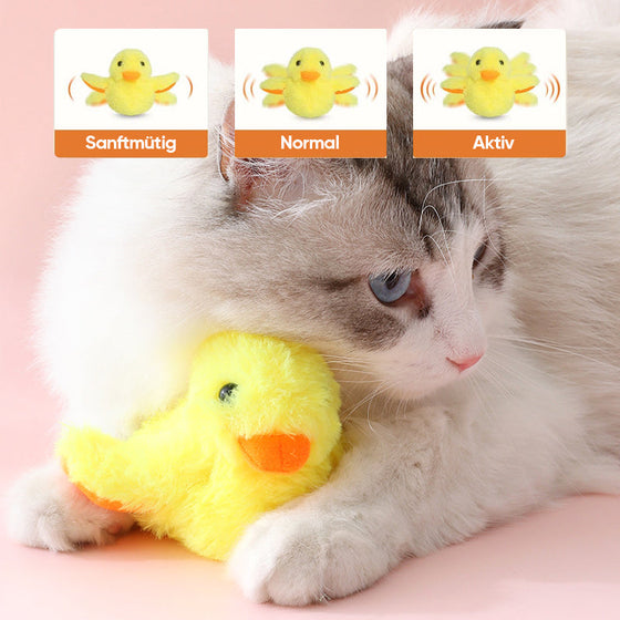 Gelbes Entenspielzeug für Katze