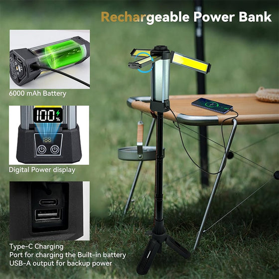 SAKER Verbesserte tragbare Campinglampe mit Stativ