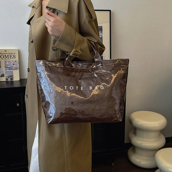 Damen-Totebag mit Buchstaben-Print