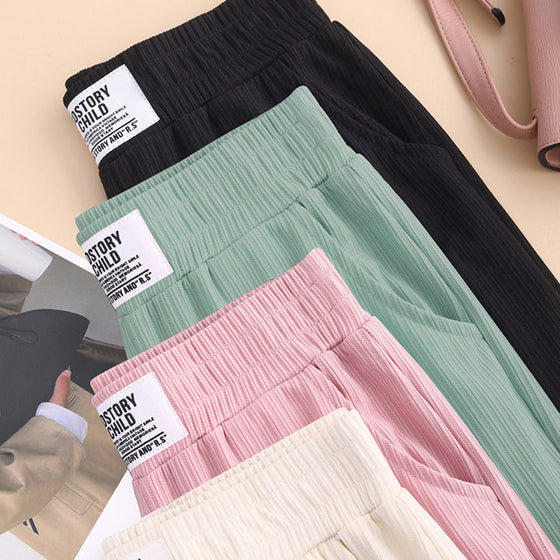 Einfarbige Freizeithose aus Eisseide