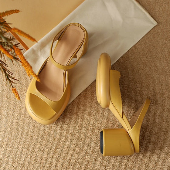 Sommer-Retro-Sandalen für Damen mit dickem Absatz