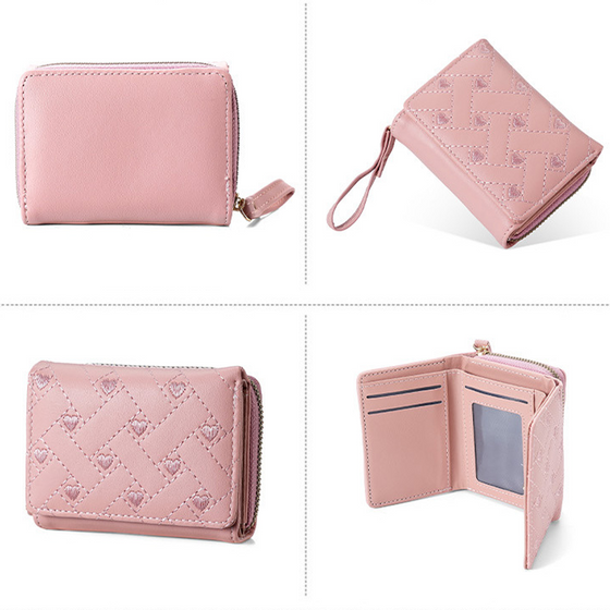 Münzbörse mit gesticktem Herz