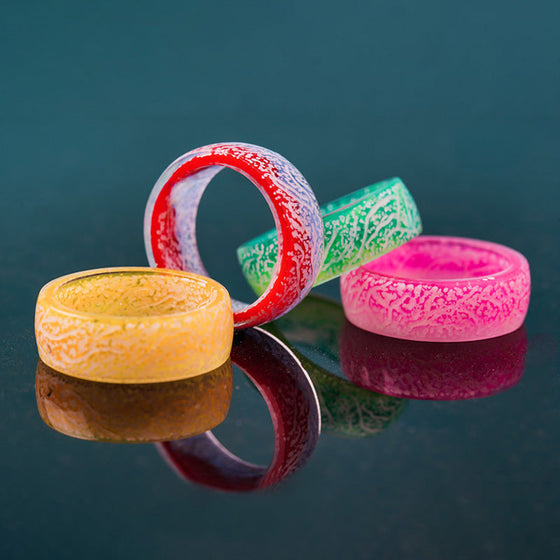Fashion Colorful Luminous Resin Fluorescent Glowing Ring