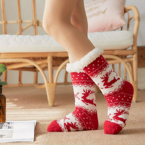 Weihnachtliche Bodensocken – Rutschfeste Haussocken