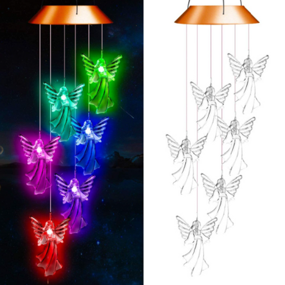 Solar Schutzengel Windspiel Licht