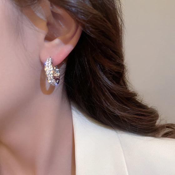 Glänzende vollen Diamanten Ohrringe