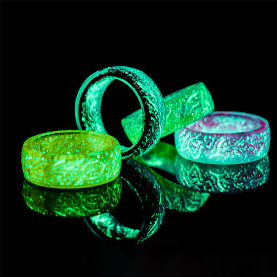 Fashion Colorful Luminous Resin Fluorescent Glowing Ring