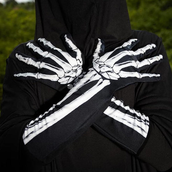Doppelseitig bedruckte Totenkopf-Handschuhe