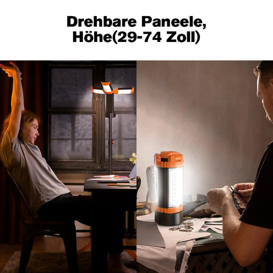 SAKER Verbesserte tragbare Campinglampe mit Stativ