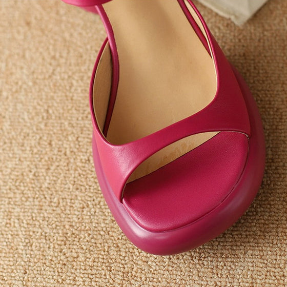 Sommer-Retro-Sandalen für Damen mit dickem Absatz