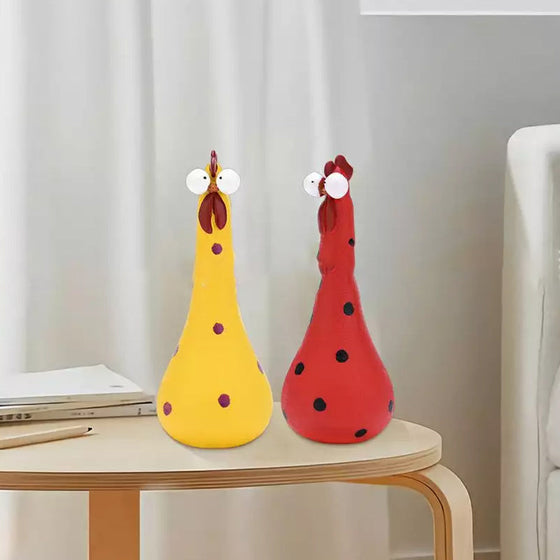 Hähnchendekoration mit langem Hals und großen Augen