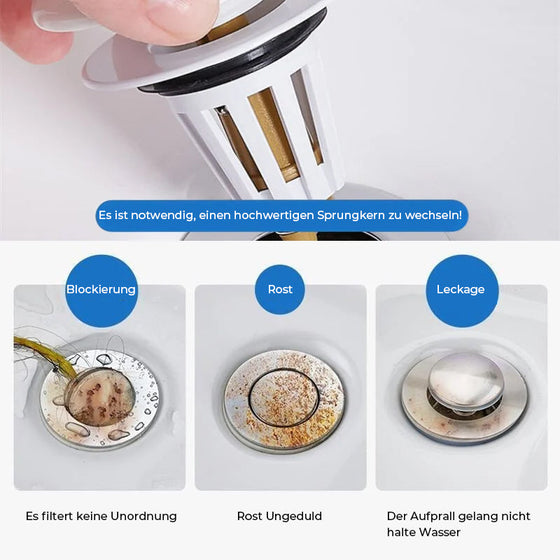 Pop-Up-Bounce-Abfluss für Waschbecken aus Keramik