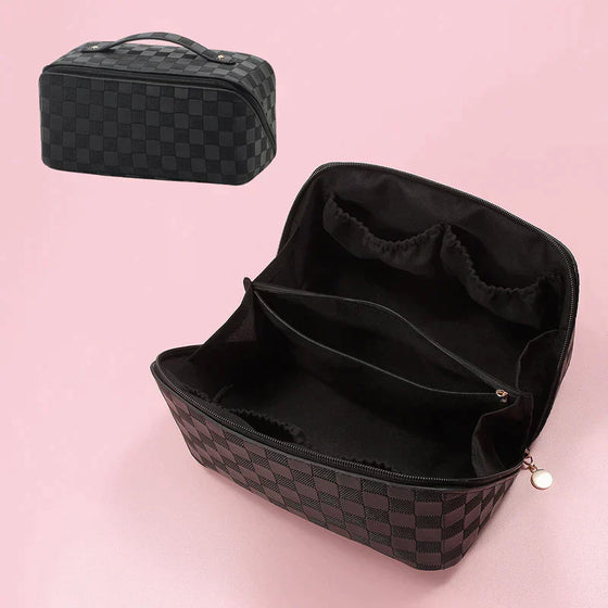 Kosmetiktasche mit Retro-Karomuster