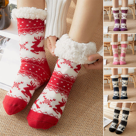 Weihnachtliche Bodensocken – Rutschfeste Haussocken