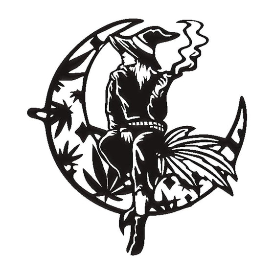 Hexenkraut auf der Mondsichel, Metall-Wandkunst