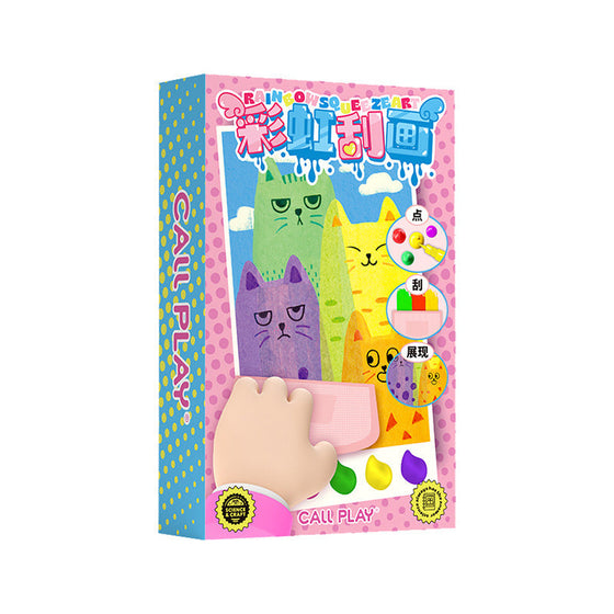 Kreatives Rainbow Scratch Art Postkartenset für Kinder