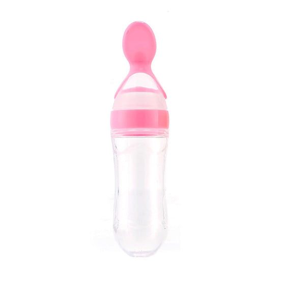 Baby-Silikon-Flasche mit Quetschlöffel