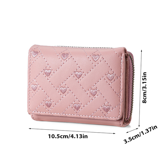 Münzbörse mit gesticktem Herz