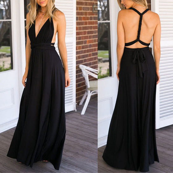 Rückenfreies Seilkreuz-Kleid