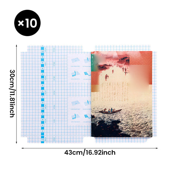 Selbstklebender Buchumschlag mit mattierter karierter Struktur