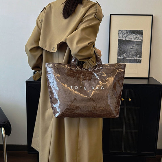 Damen-Totebag mit Buchstaben-Print